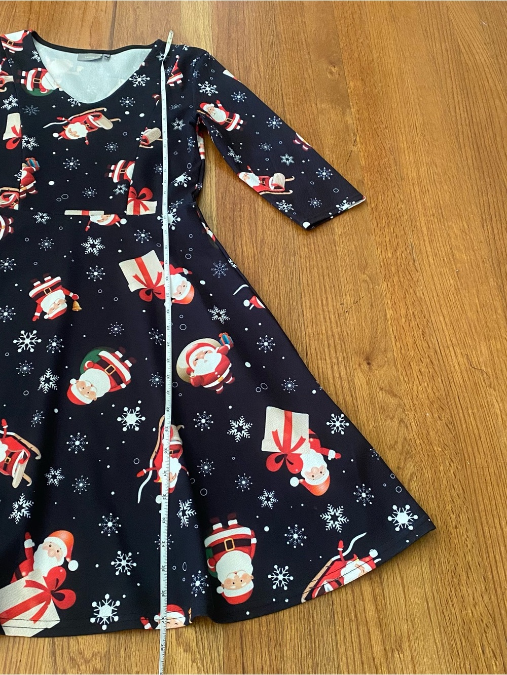 b.Young Holiday Santa Print Fit & Flare Dress - Picture 5 of 8